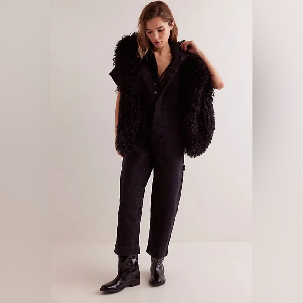 NWT FREE PEOPLE WE THE FREE Golden Days Denim Jumpsuit | Empire State MSRP $148 - Picture 3 of 8